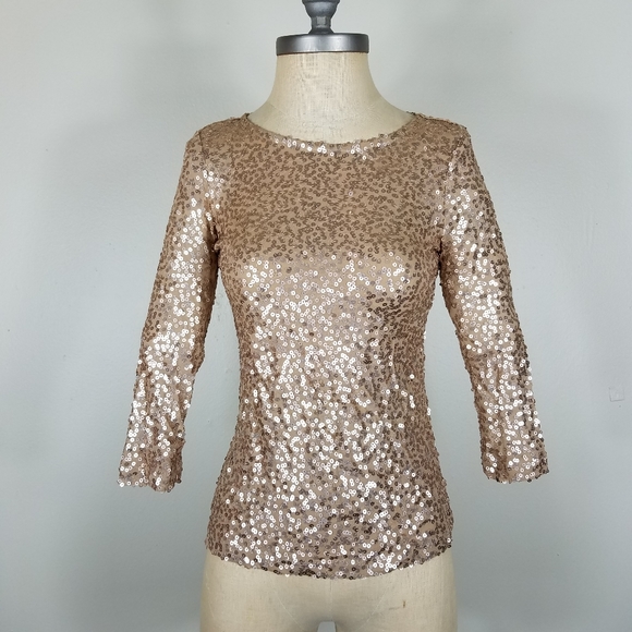 gold sparkly long sleeve top
